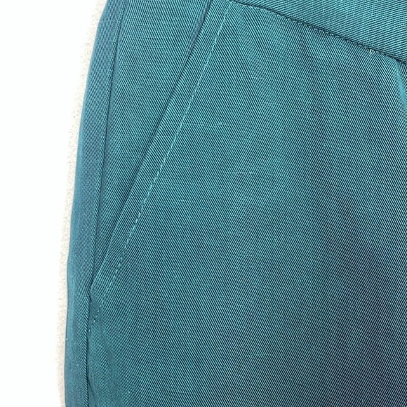 Anthropologie See U Soon Dark Tourquoise Green Tapered Linen Trouser Dress Pants - Picture 4 of 16